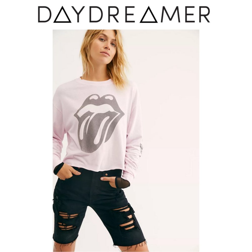 Daydreamer x Free People Rolling Stones Script Tee